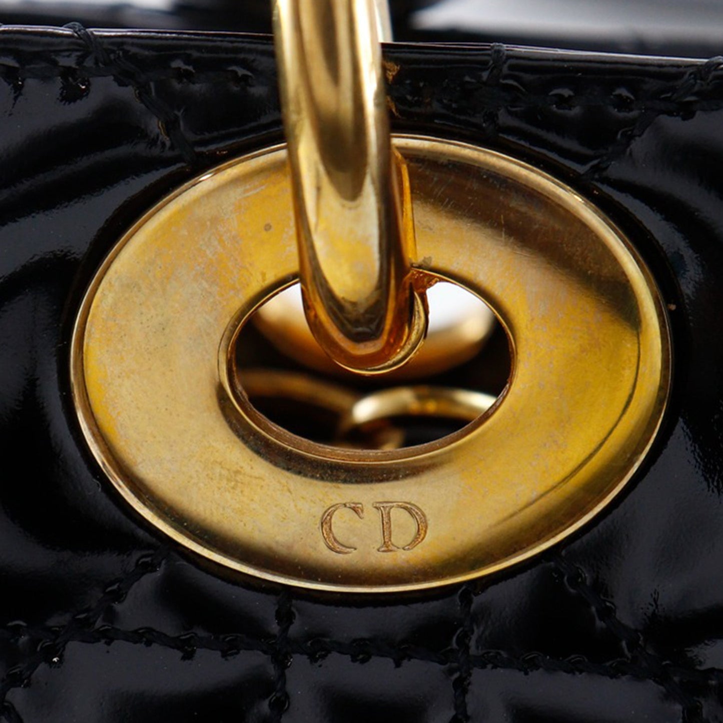 Dior Medium Patent Cannage Lady Dior