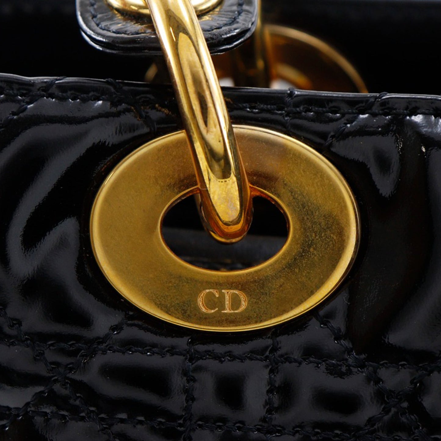 Dior Medium Patent Cannage Lady Dior