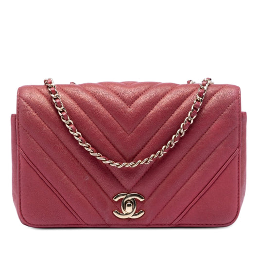 Chanel Small Chevron Caviar Statement Flap