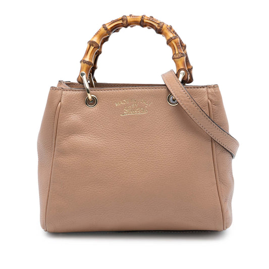 Gucci Mini Calfskin Bamboo Shopper Satchel