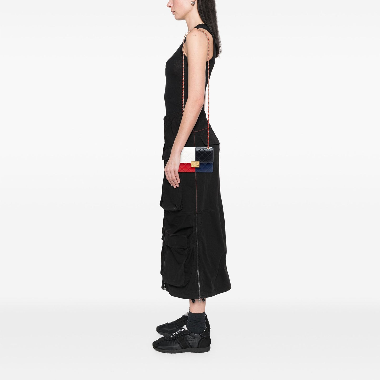 Chanel Quilted Lambskin Colorblock Pagoda Flap