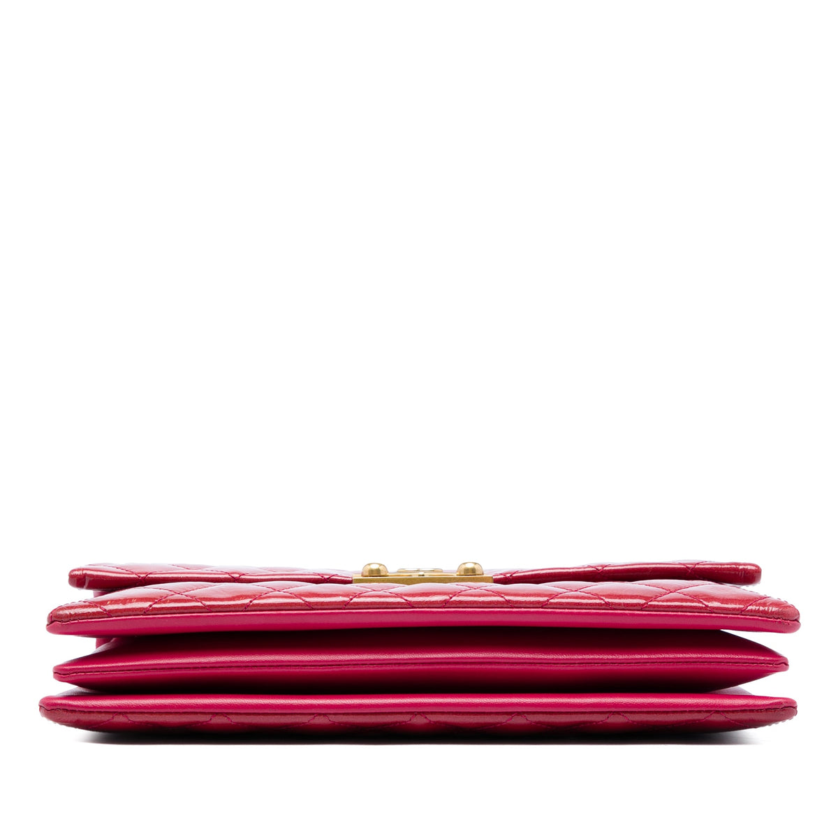 Chanel Quilted Patent Goatskin Pagoda Accordion Flap — Red