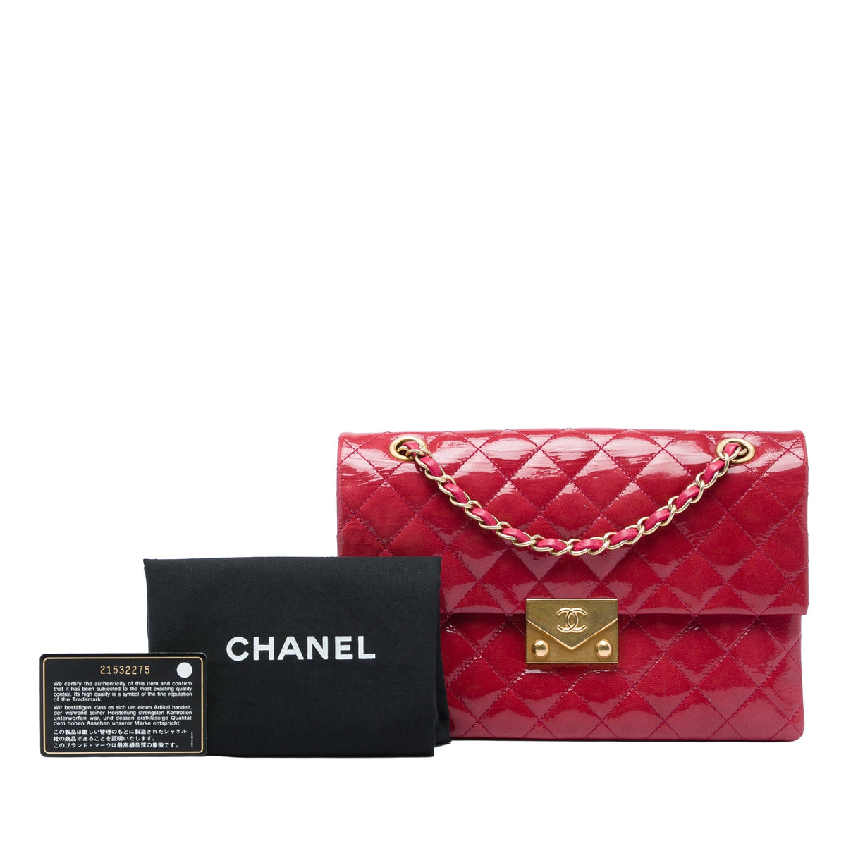 Chanel Quilted Patent Goatskin Pagoda Accordion Flap — Red
