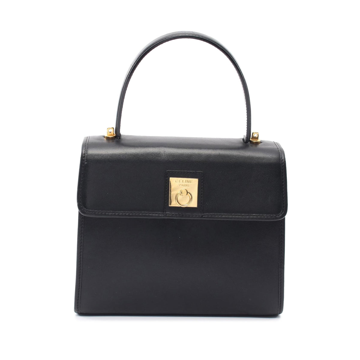 Celine Calf Leather Handbag — Black