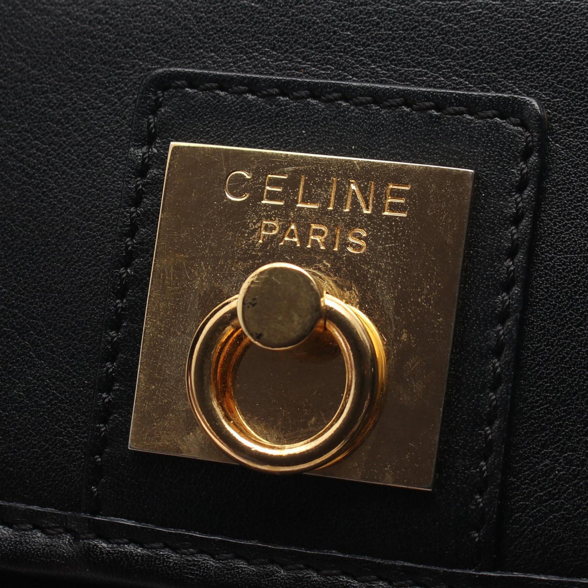 Celine Calf Leather Handbag — Black