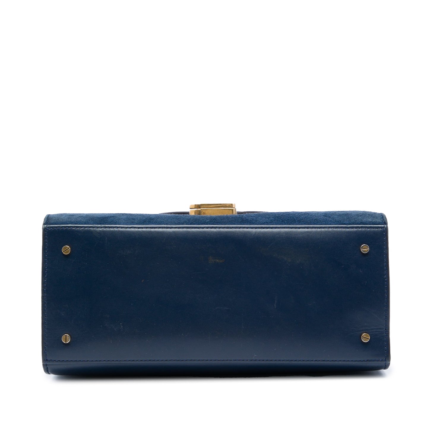 Saint Laurent Medium Calfskin and Suede Classic Monogram Cassandra Top Handle Bag