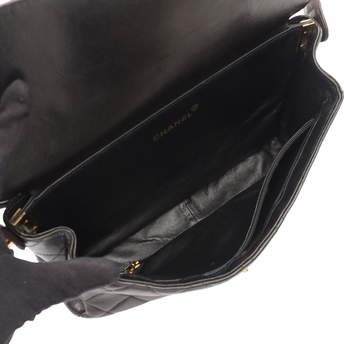 Chanel Quilted Lambskin Double Sided Flap — Black