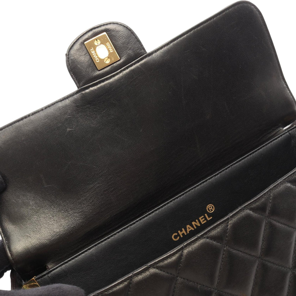 Chanel Quilted Lambskin Double Sided Flap — Black