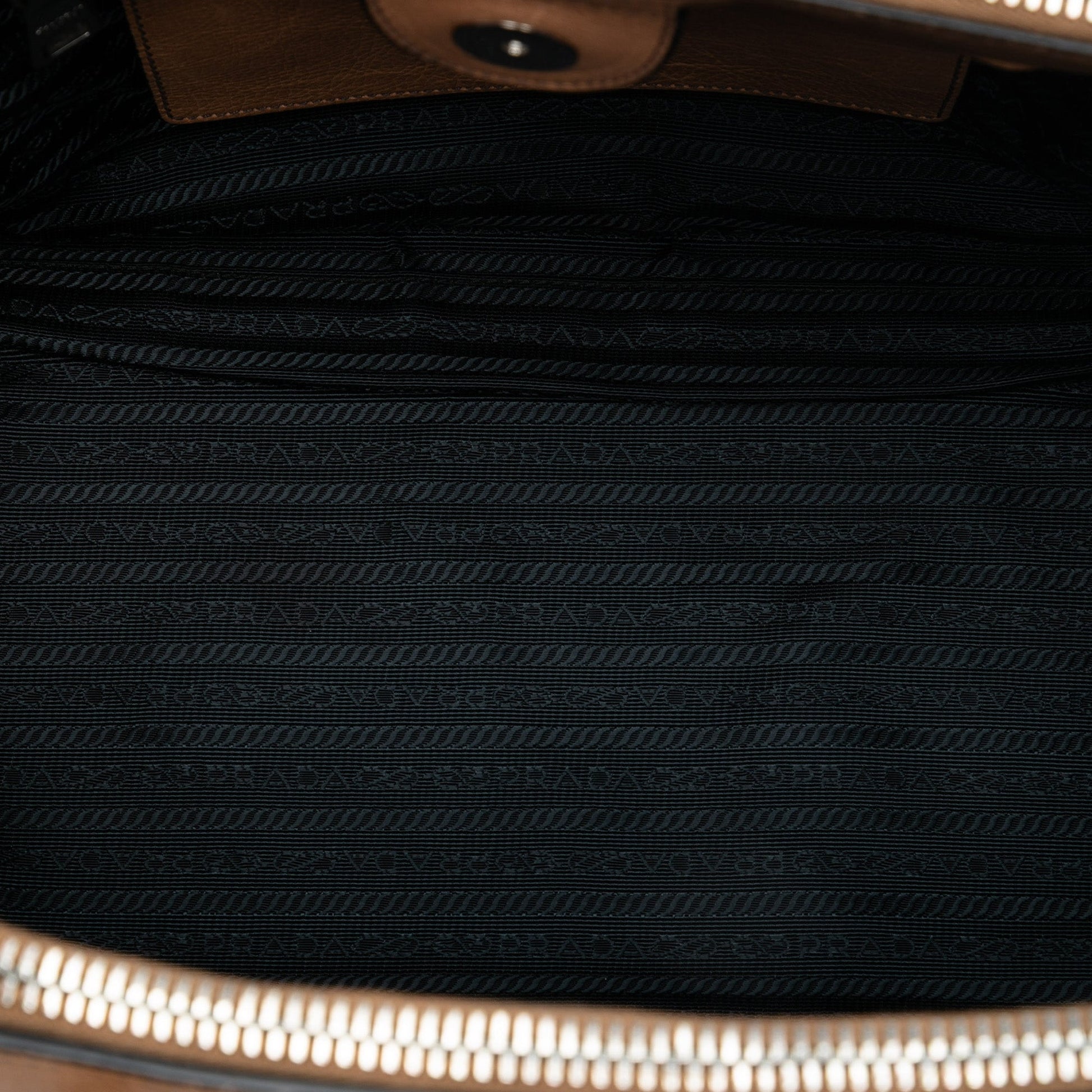 Prada Glace Calf Twin Pocket Double Handle Satchel