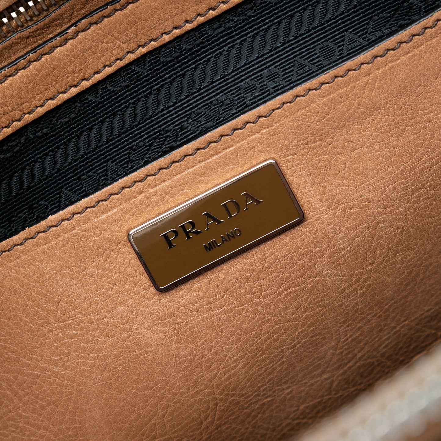 Prada Glace Calf Twin Pocket Double Handle Satchel