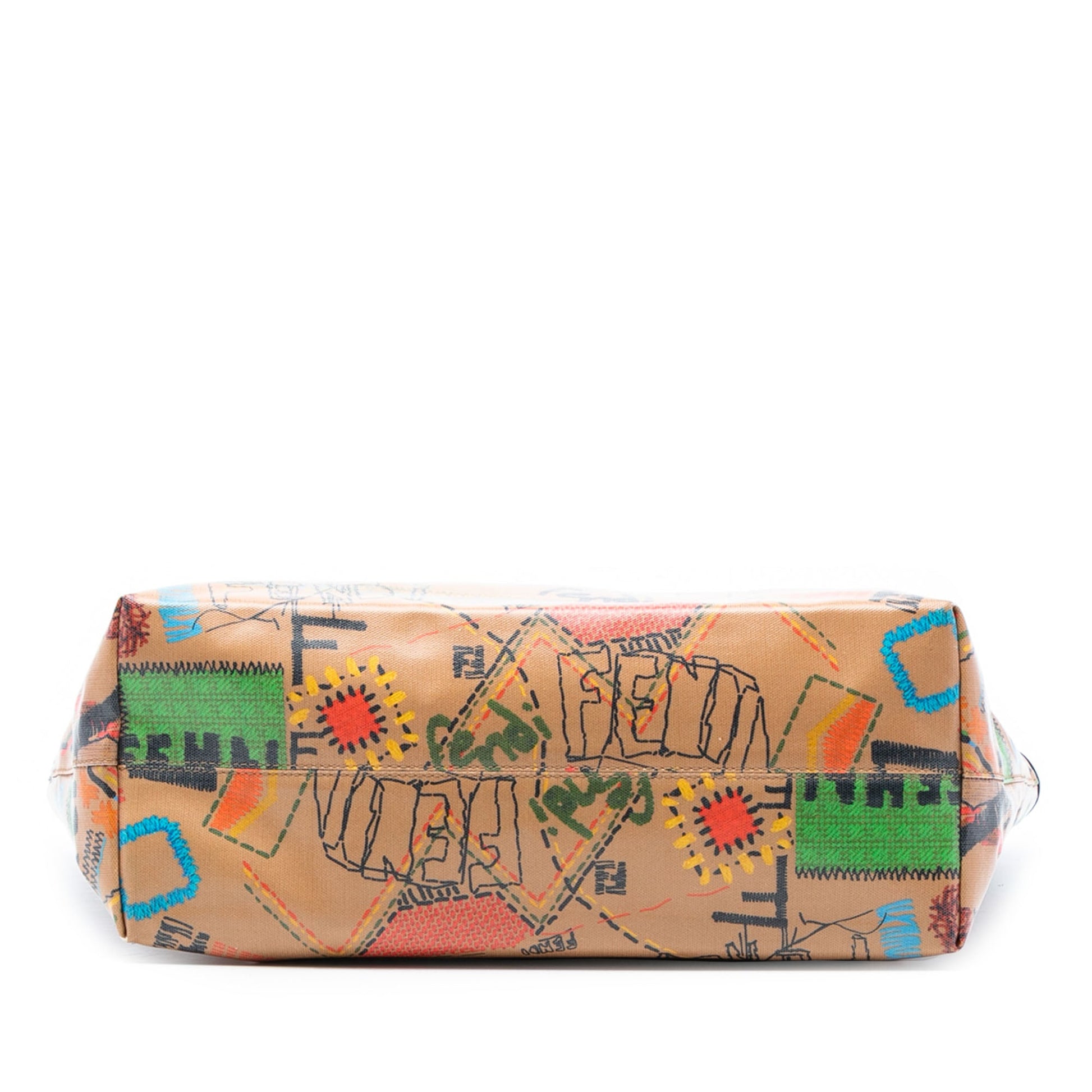 Fendi Medium Multicolore Coated Canvas Graffiti Roll Tote