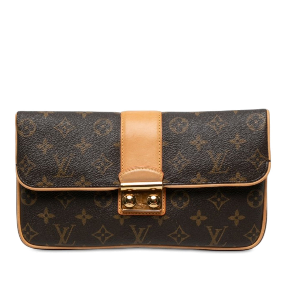 Louis Vuitton Monogram Sofia Coppola Slim Clutch — Brown