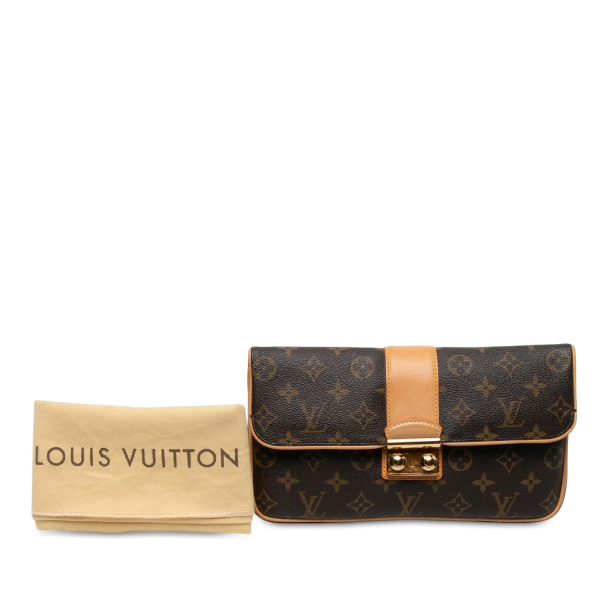 Louis Vuitton Monogram Sofia Coppola Slim Clutch — Brown