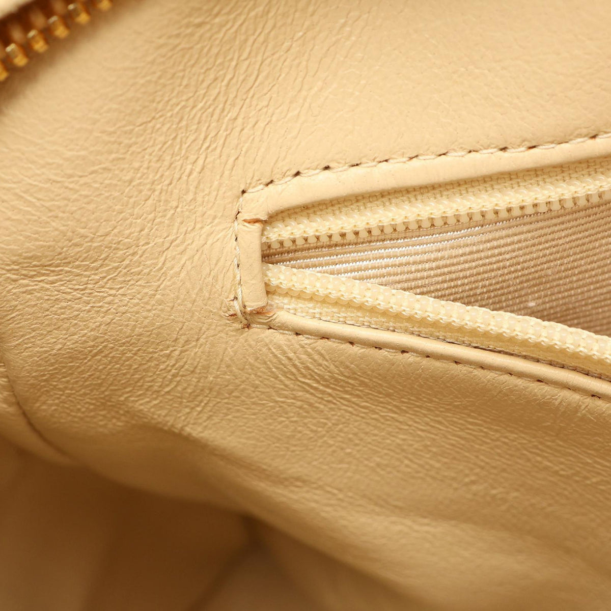 Chanel CC Quilted Caviar Camera Bag — Beige