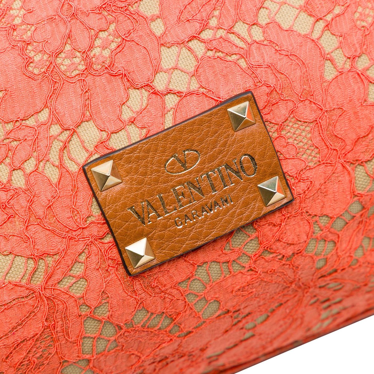 Valentino Canvas Rockstud Glam Lace Reversible Tote