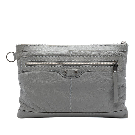Balenciaga Lambskin Motocross Classic Clip M Clutch