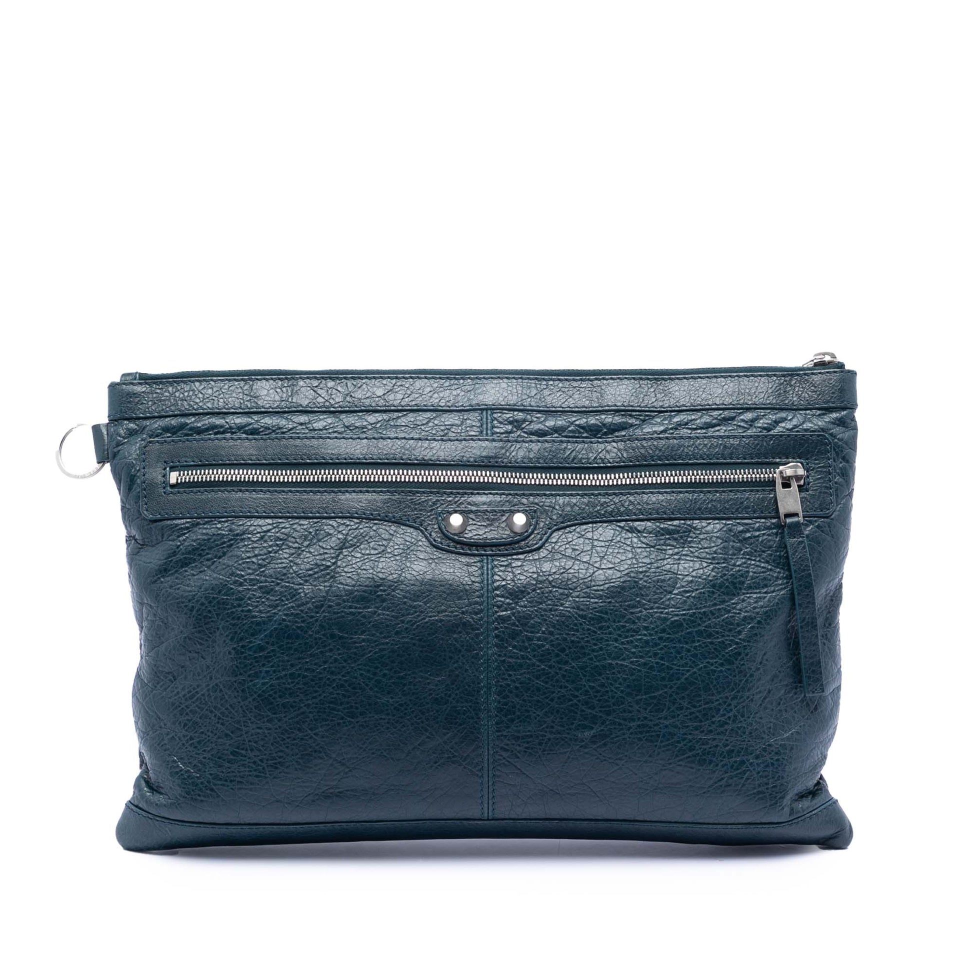Balenciaga Lambskin Motocross Classic Clip L Clutch