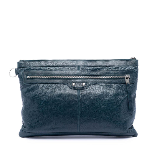 Balenciaga Lambskin Motocross Classic Clip L Clutch