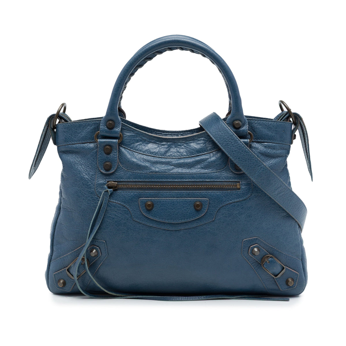 Balenciaga Lambskin Motocross Classic Town Satchel