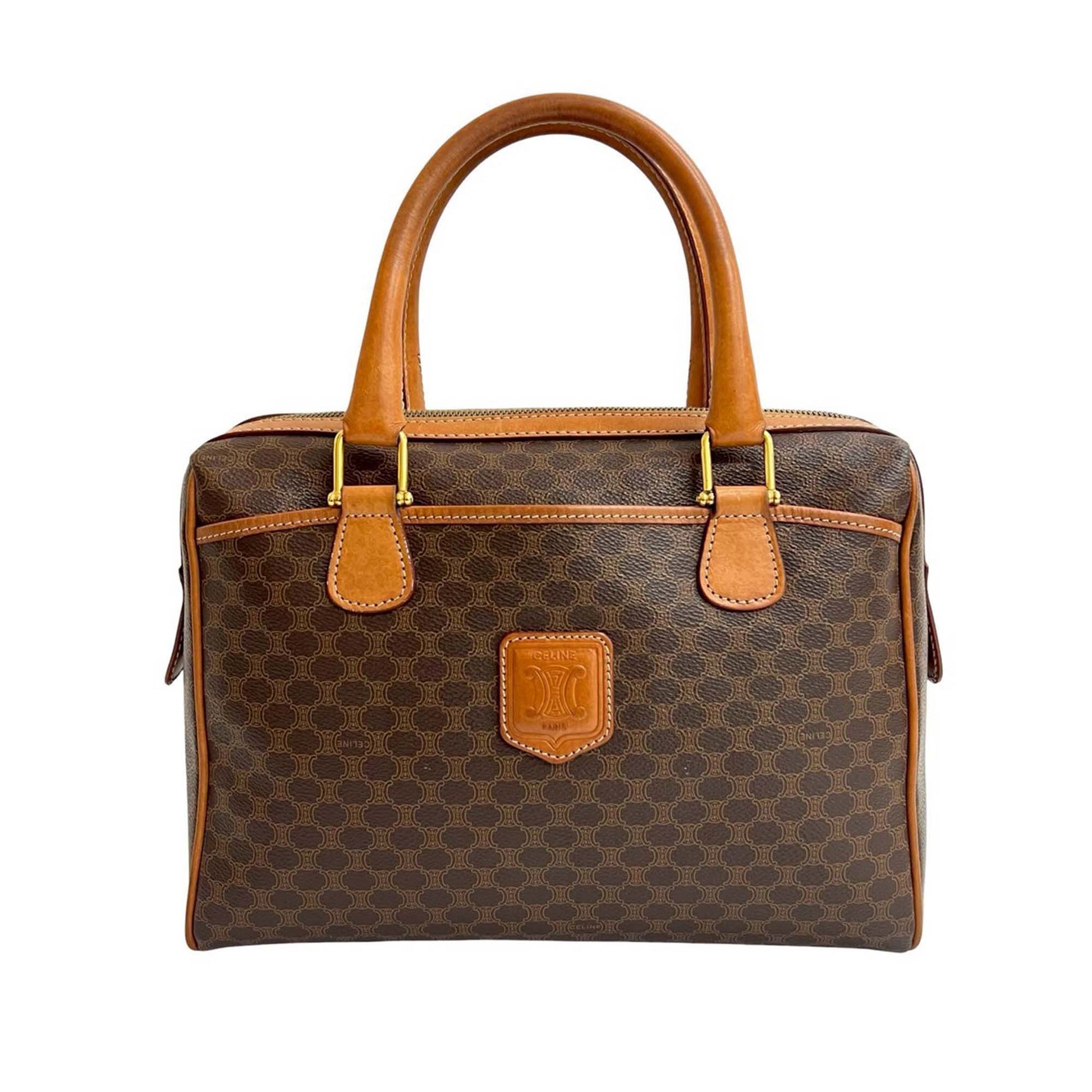 Celine Macadam Coated Canvas Boston Bag