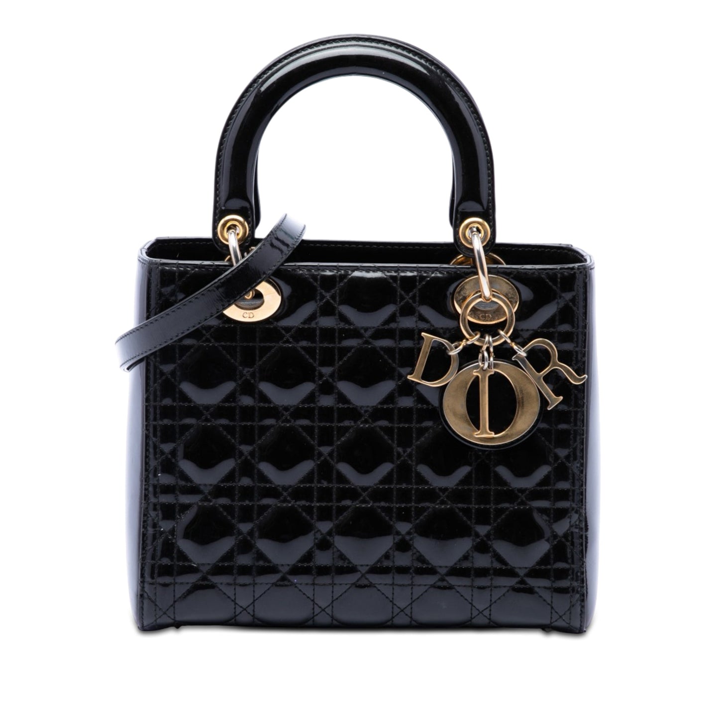 Dior Medium Patent Cannage Lady Dior