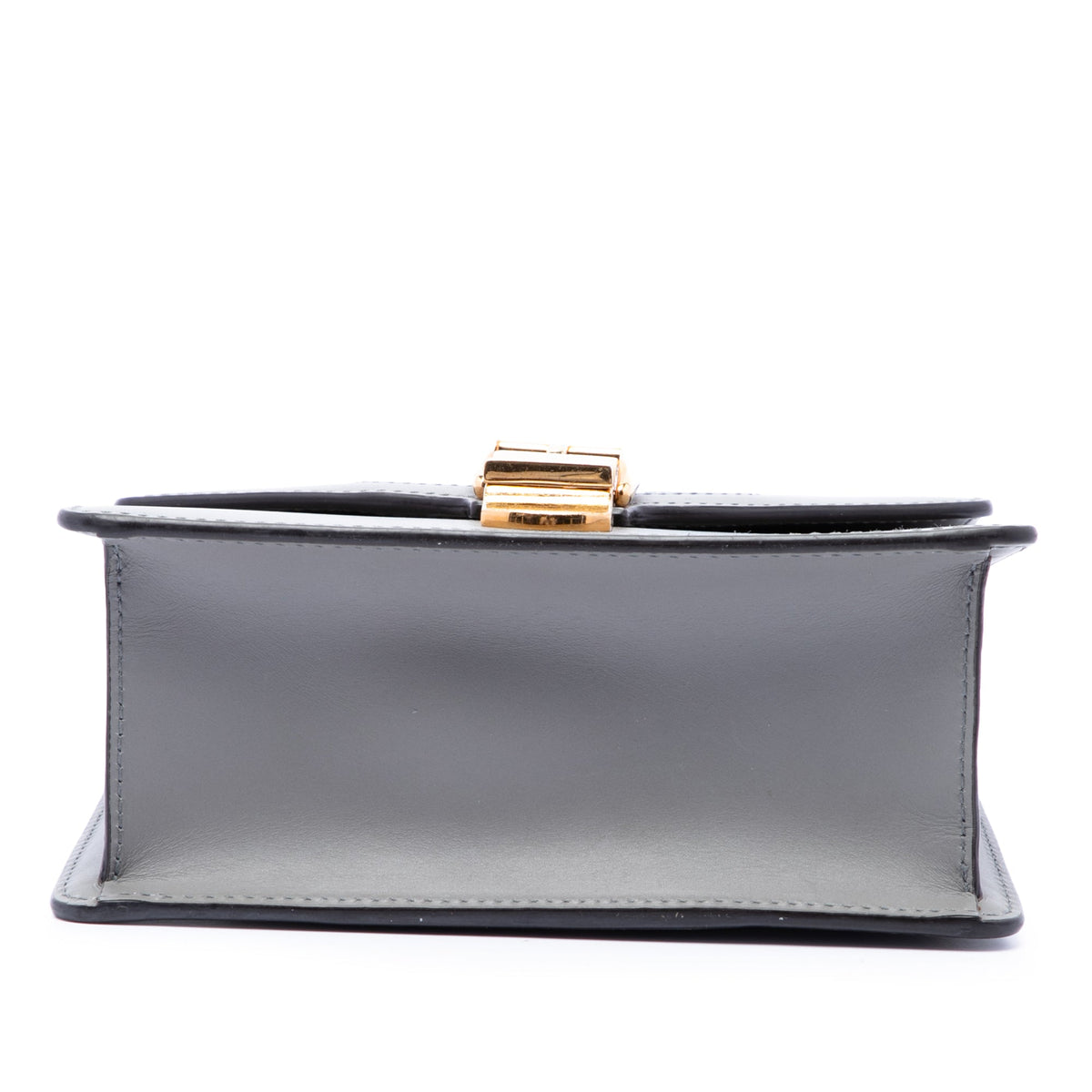 Gucci Mini Calfskin Web Sylvie Chain Satchel — Gray