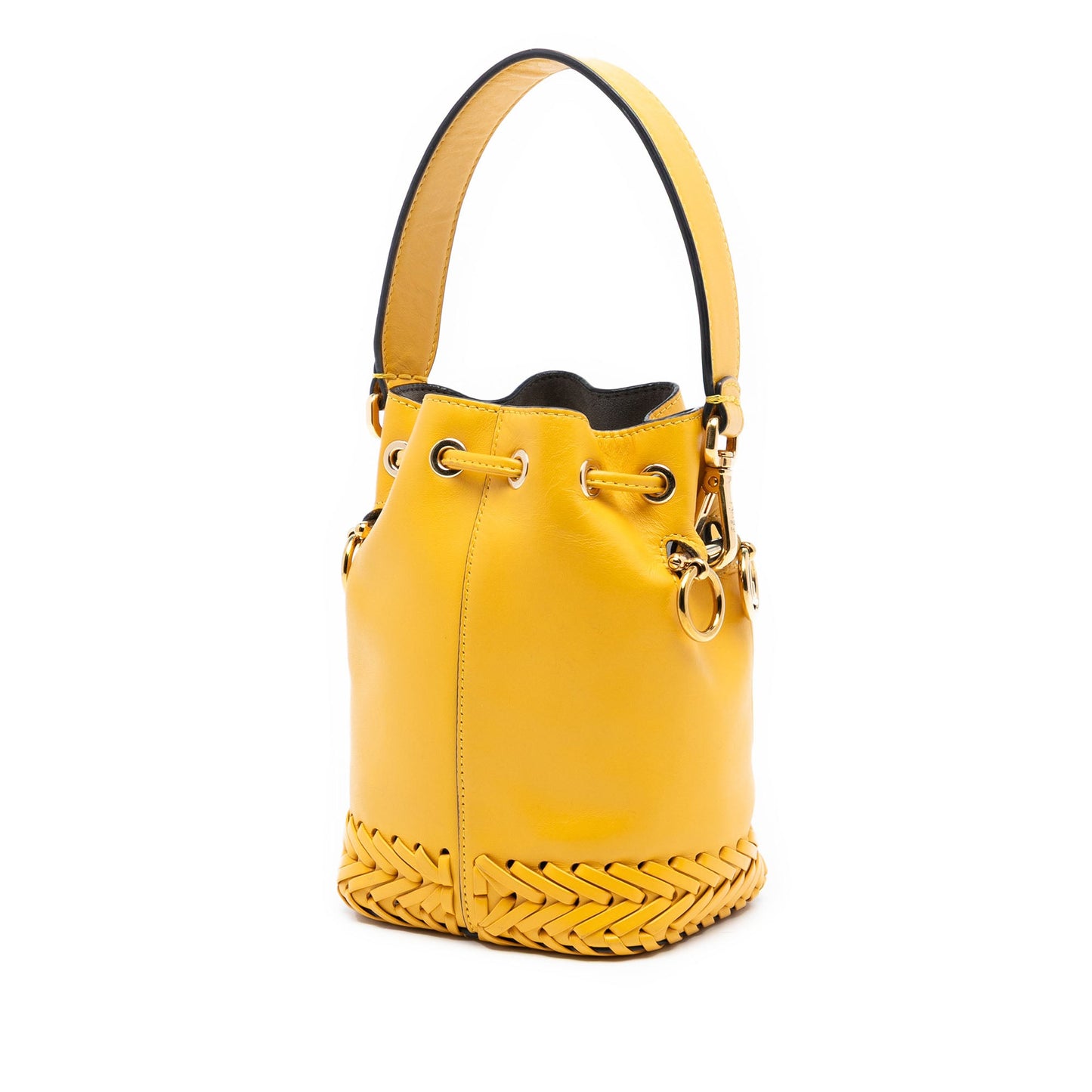 Fendi Mini Embossed Leather Whipstitch Mon Tresor Bucket Bag