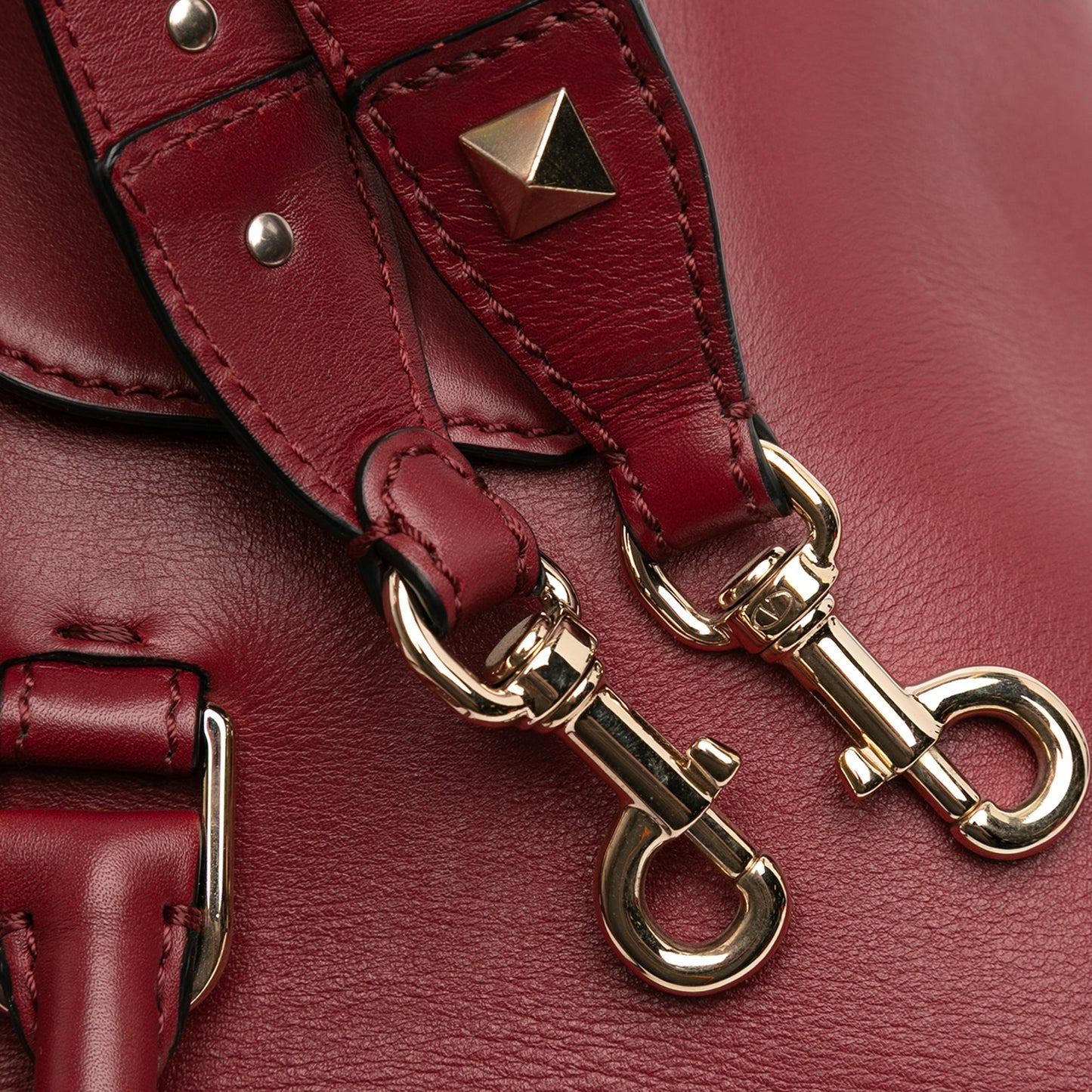 Valentino Leather Rockstud Demilune Satchel