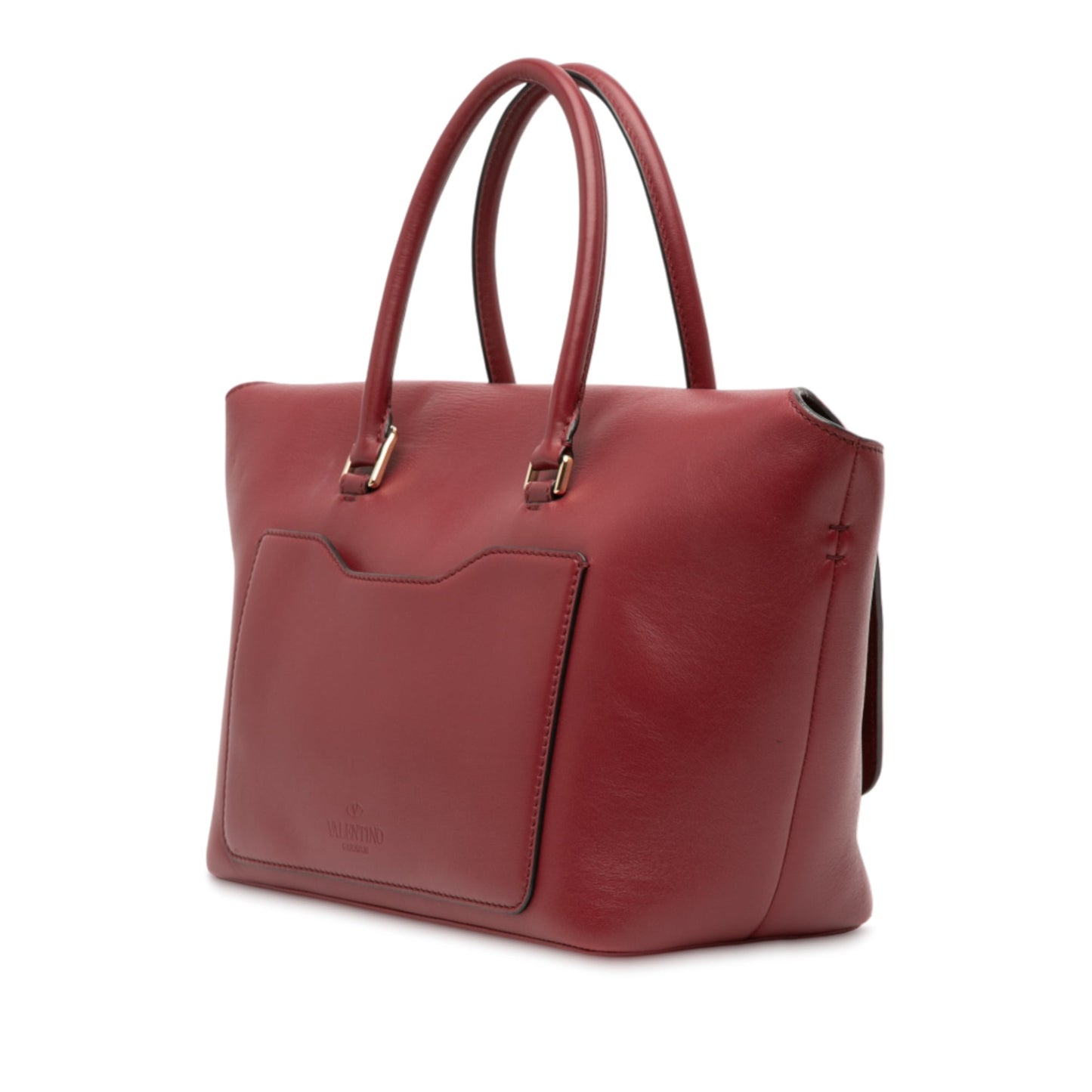 Valentino Leather Rockstud Demilune Satchel