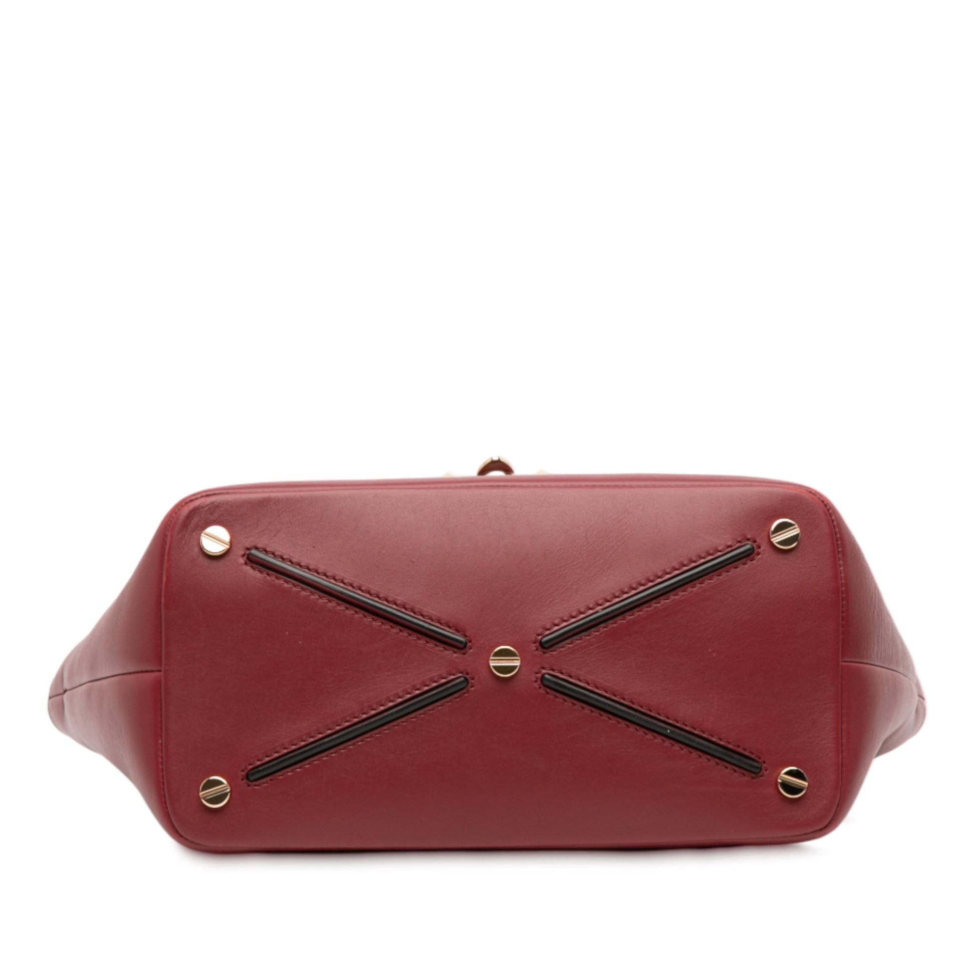 Valentino Leather Rockstud Demilune Satchel