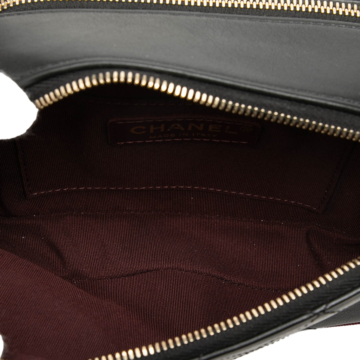 Chanel Stitched Calfskin and Grosgrain Button Up Double Zip Camera Bag