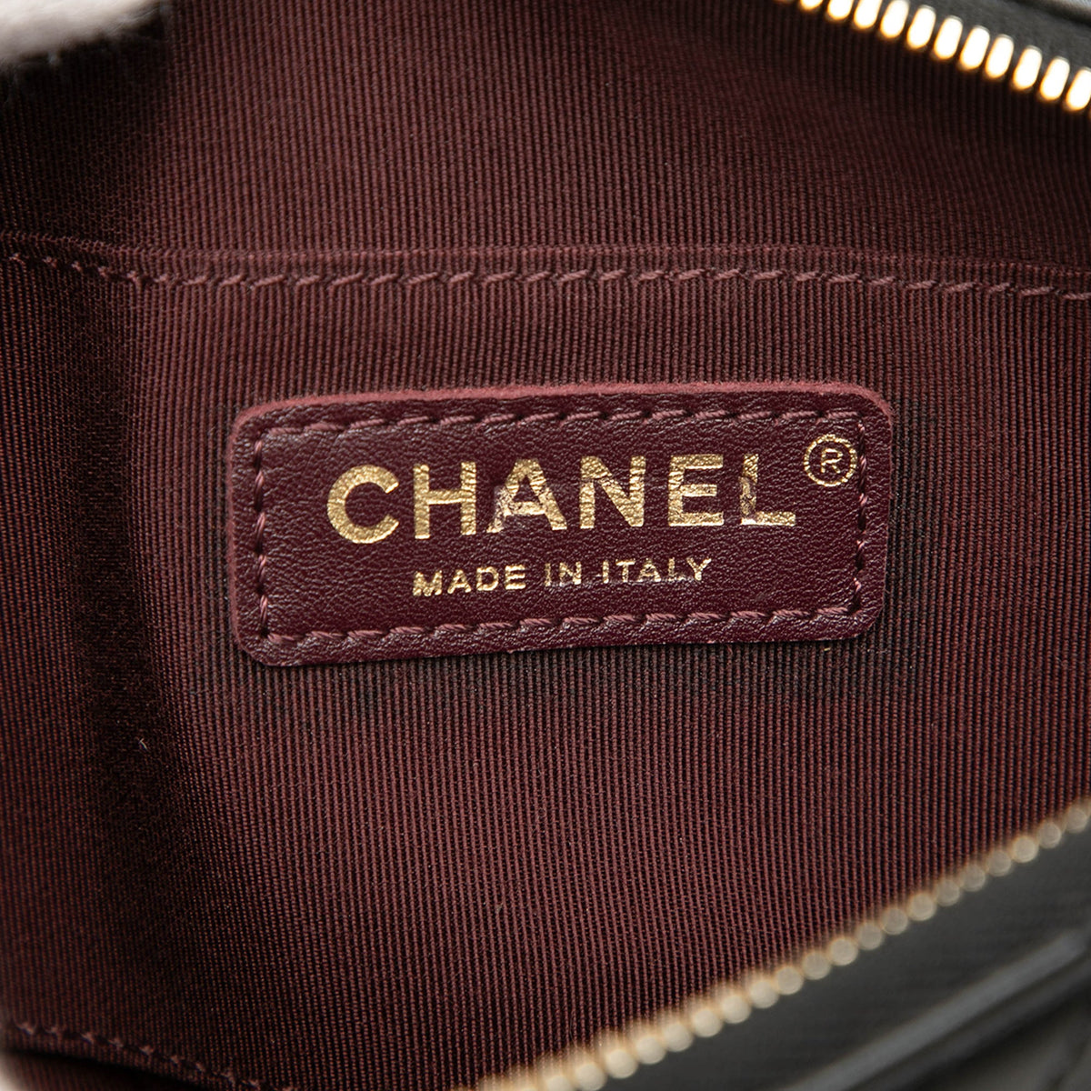 Chanel Stitched Calfskin and Grosgrain Button Up Double Zip Camera Bag