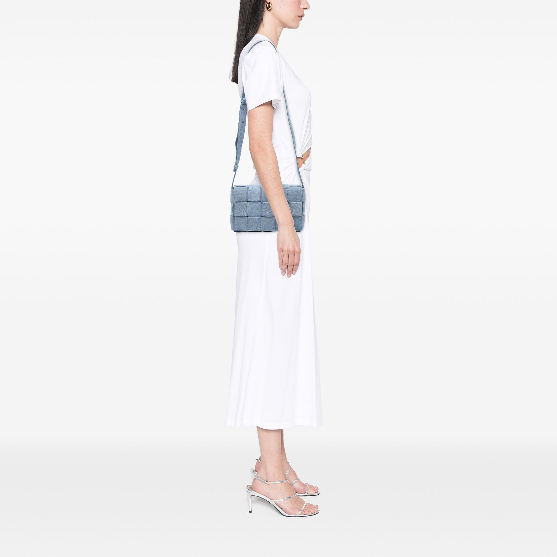 Bottega Veneta Denim Intrecciato Cassette Crossbody