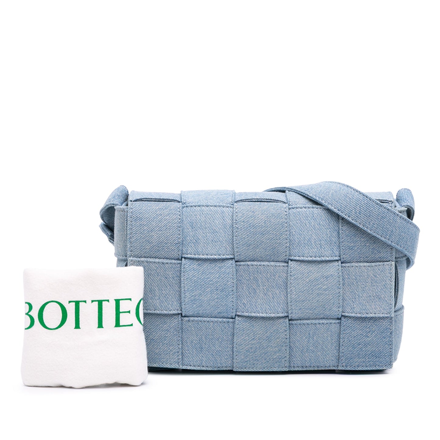 Bottega Veneta Denim Intrecciato Cassette Crossbody