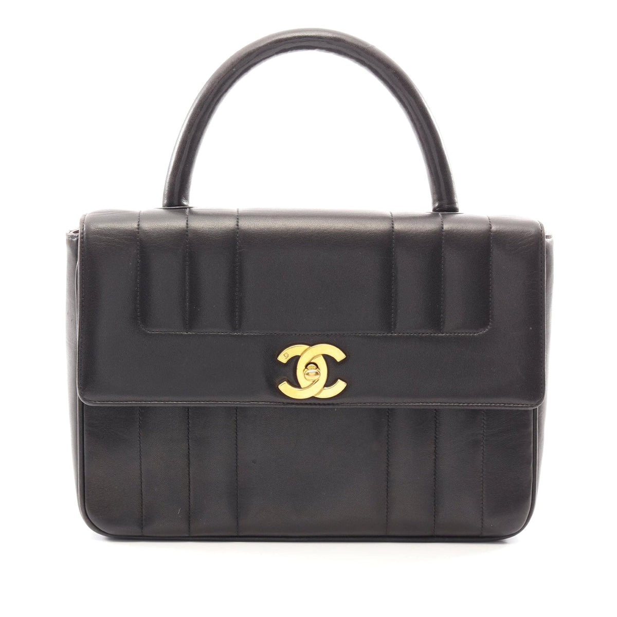 Chanel CC Vertical Quilted Lambskin Top Handle Flap