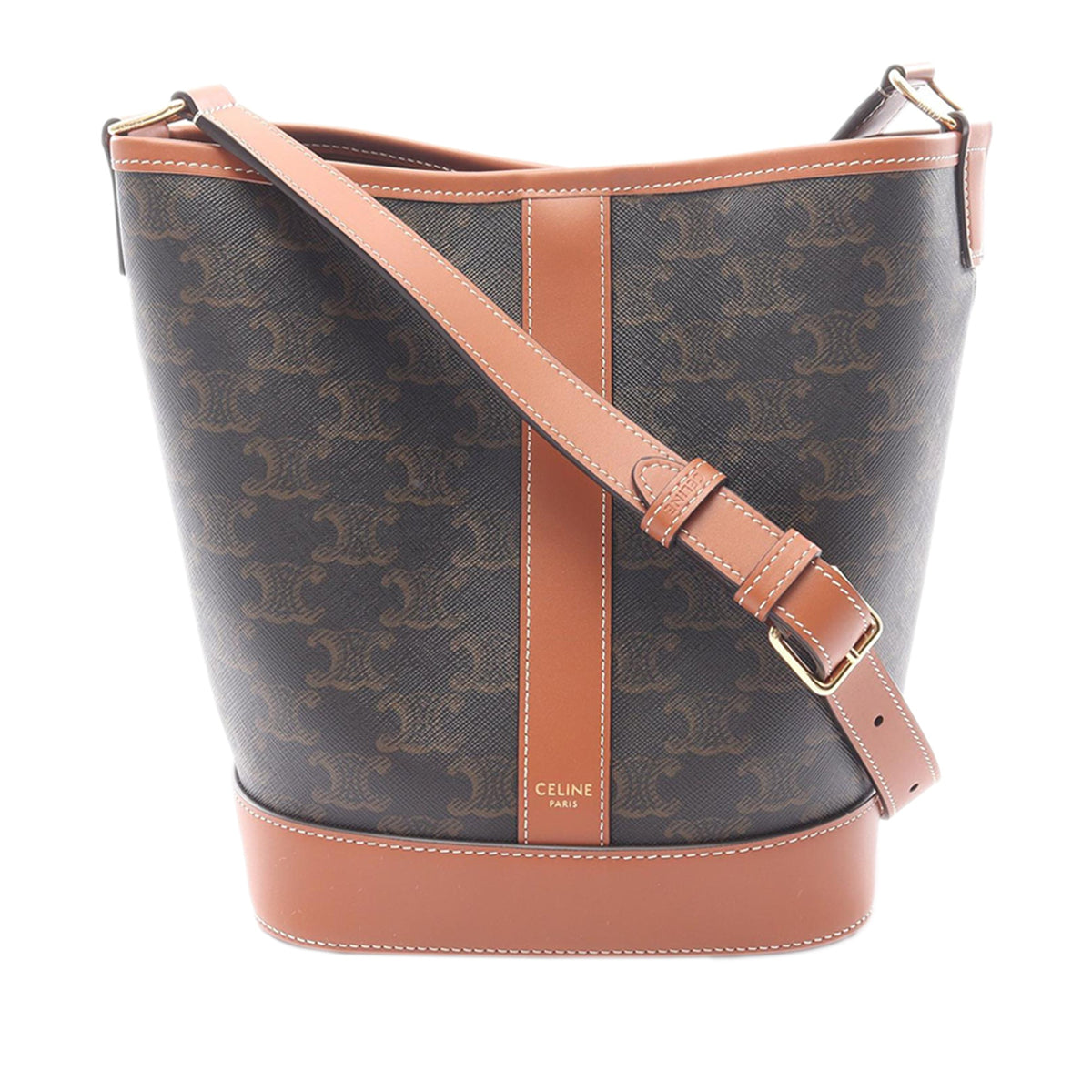 Celine Small Triomphe Coated Canvas Bucket Bag