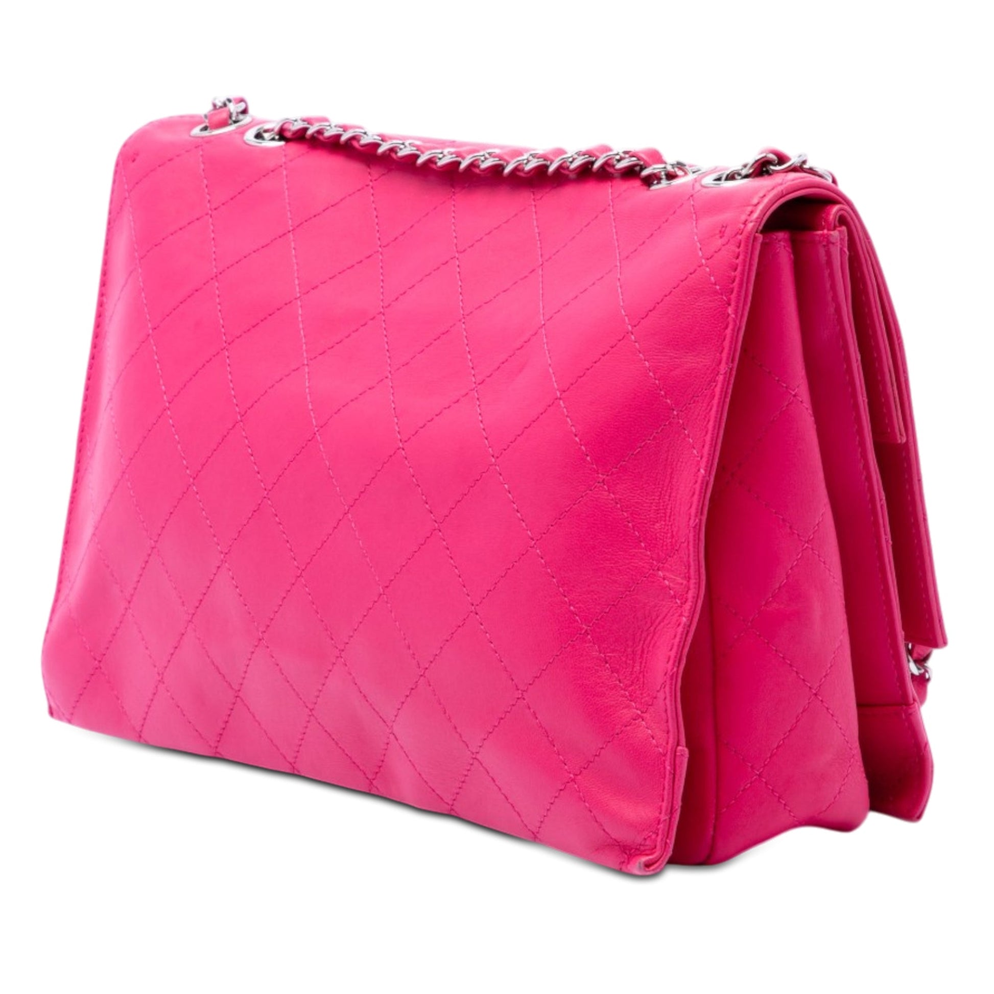 Chanel Jumbo Quilted Lambskin 3 Accordion Double Flap
