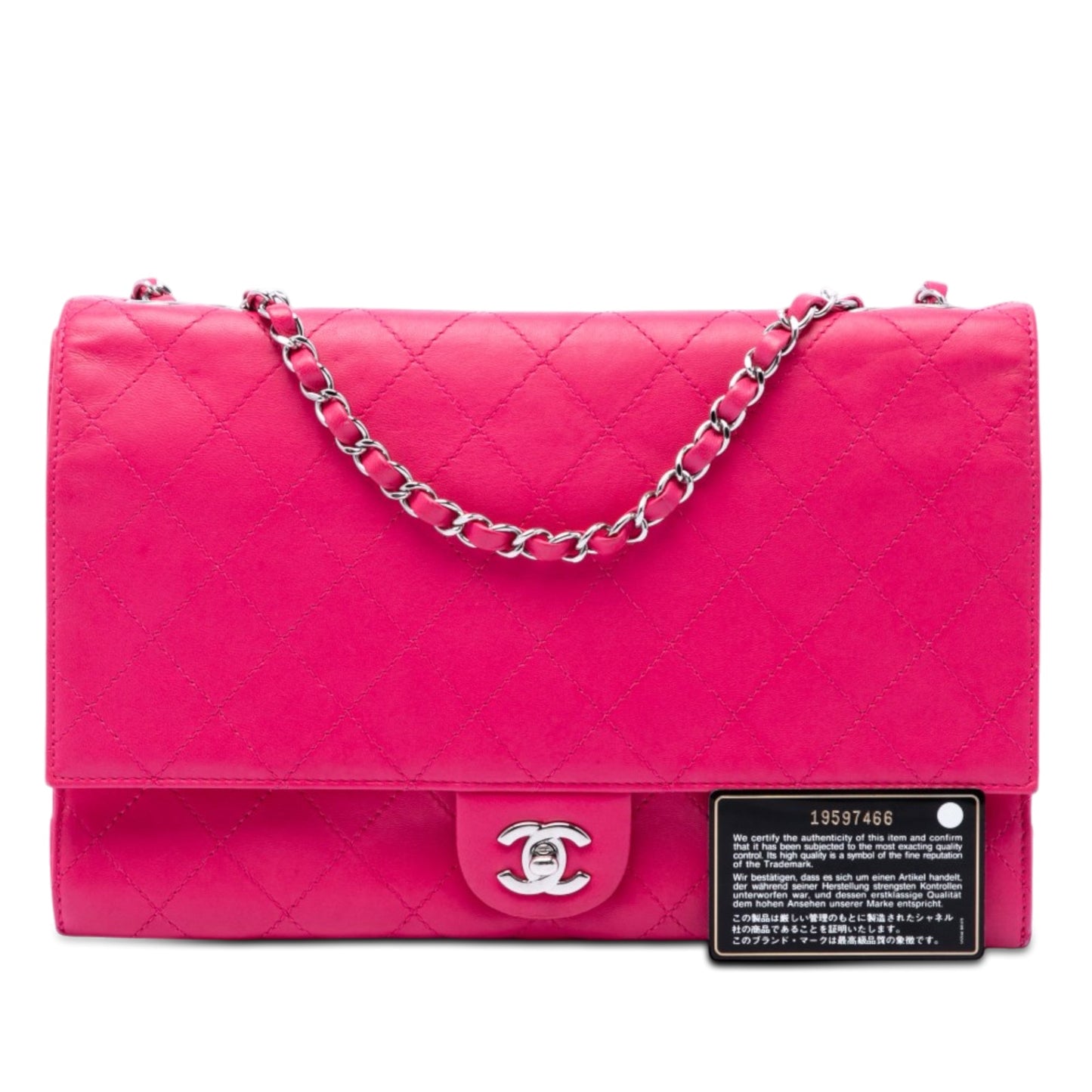 Chanel Jumbo Quilted Lambskin 3 Accordion Double Flap