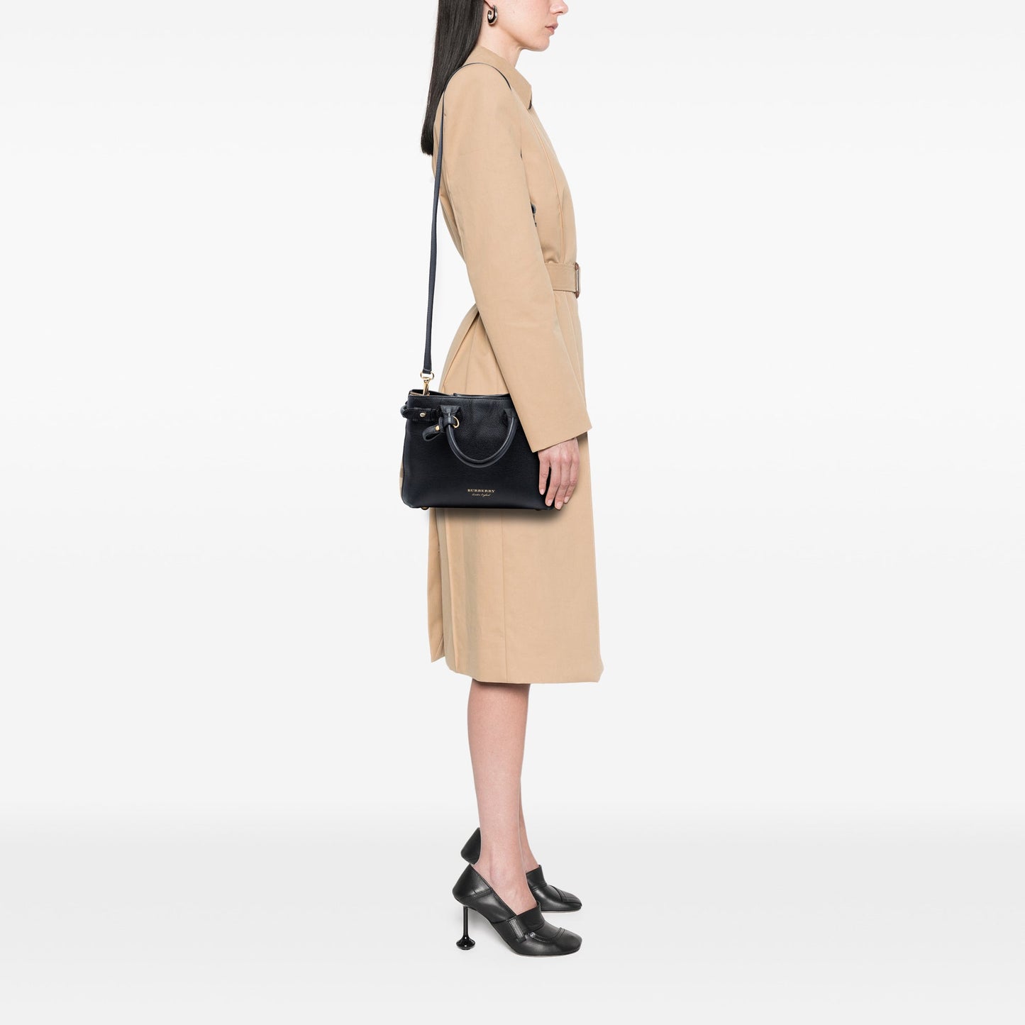 Burberry Small Derby Calfskin and House Check Banner Satchel