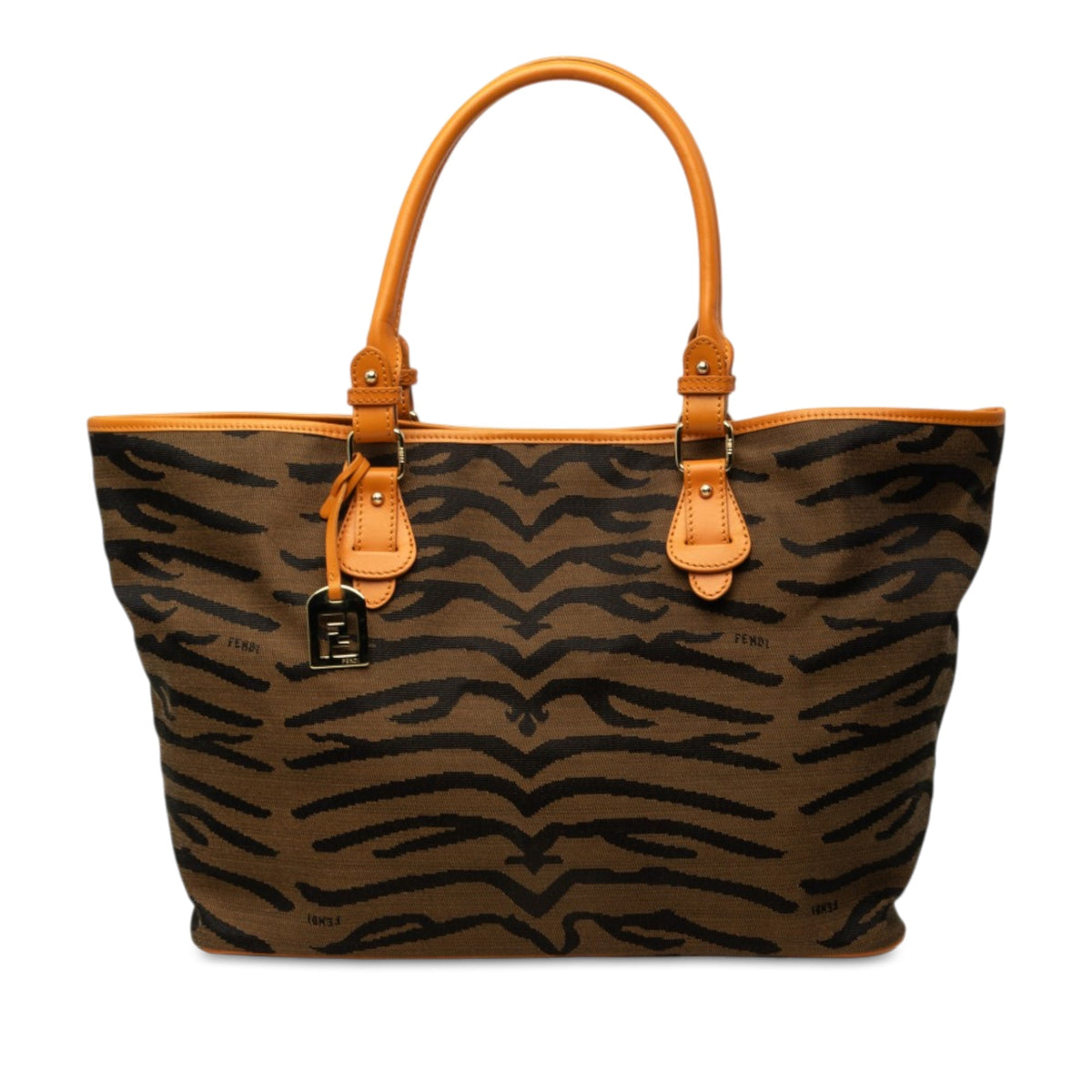 Fendi Zebra Print Canvas Tote