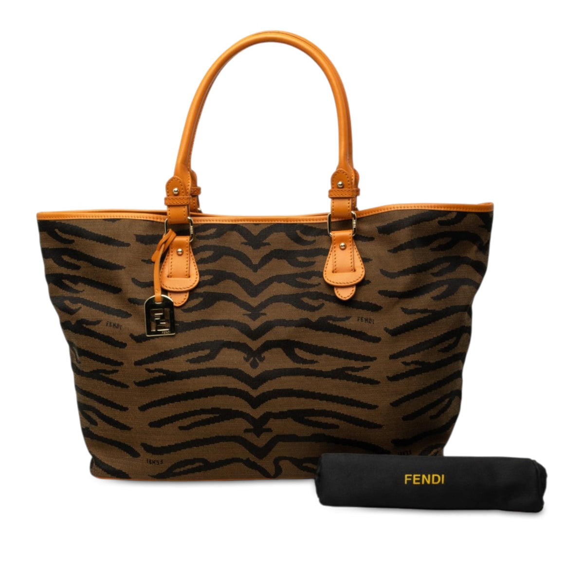 Fendi Zebra Print Canvas Tote