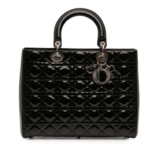 Dior Large Patent Cannage Lady Dior