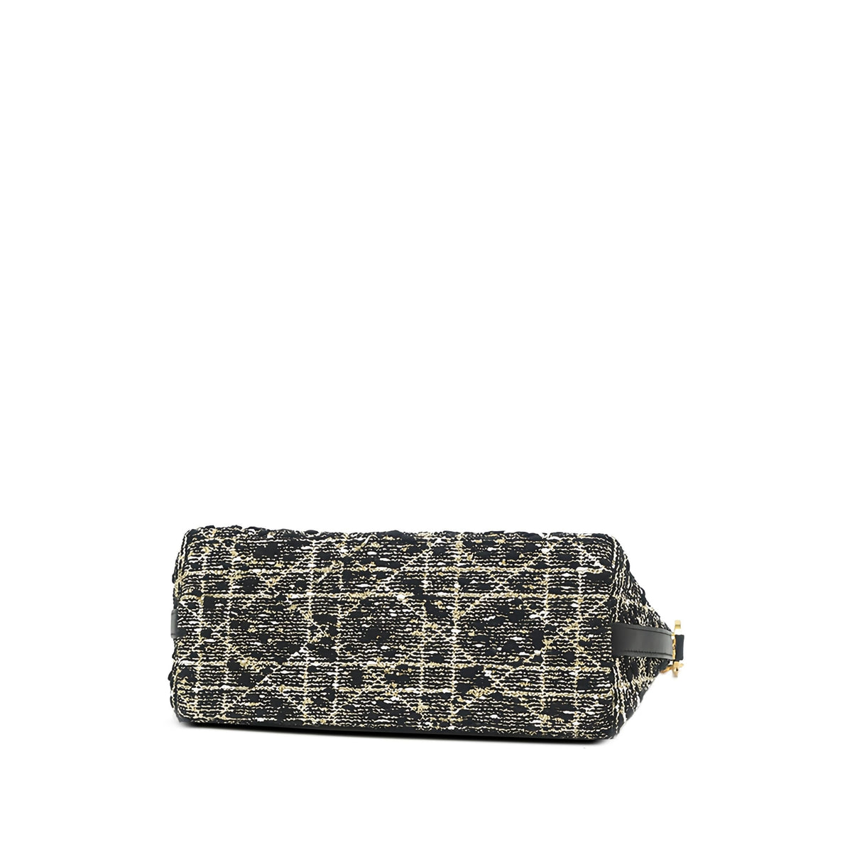 Dior Tweed Cannage Diorstar Hobo Bag with Chain — Black