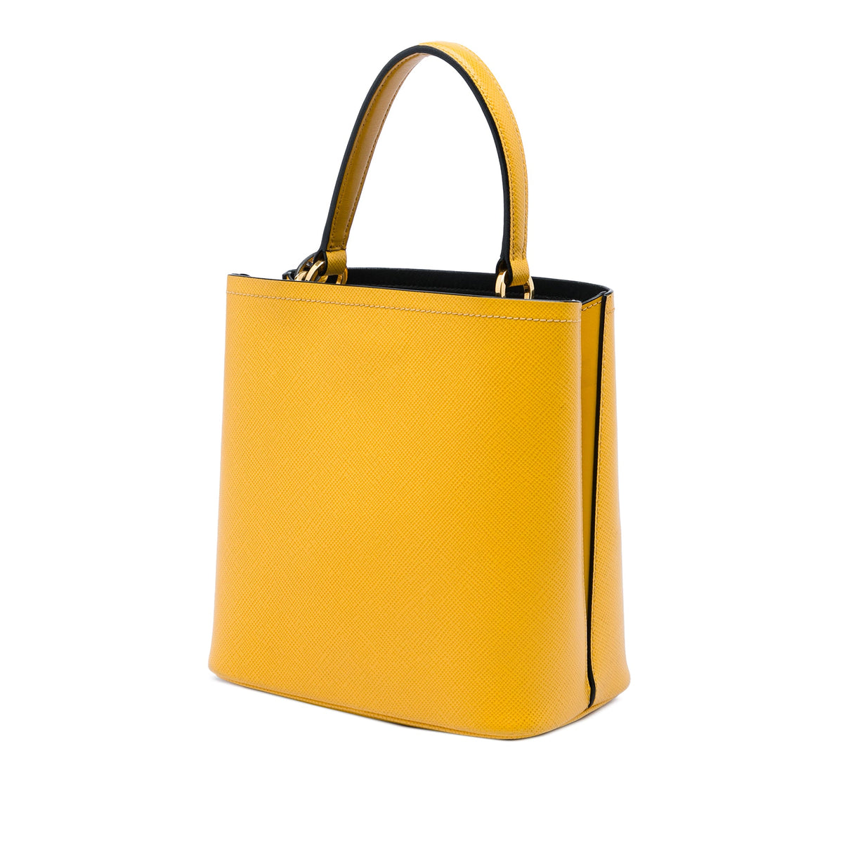 Prada Medium Saffiano Cuir Panier Bucket Bag — Yellow