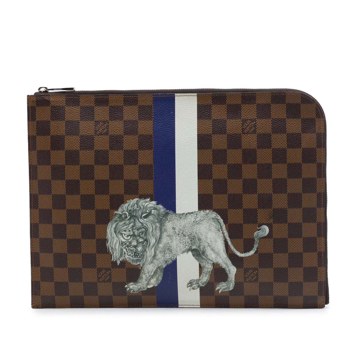 Louis Vuitton Chapman Brothers Savane Damier Ebene Lion Pochette Jour GM — Brown