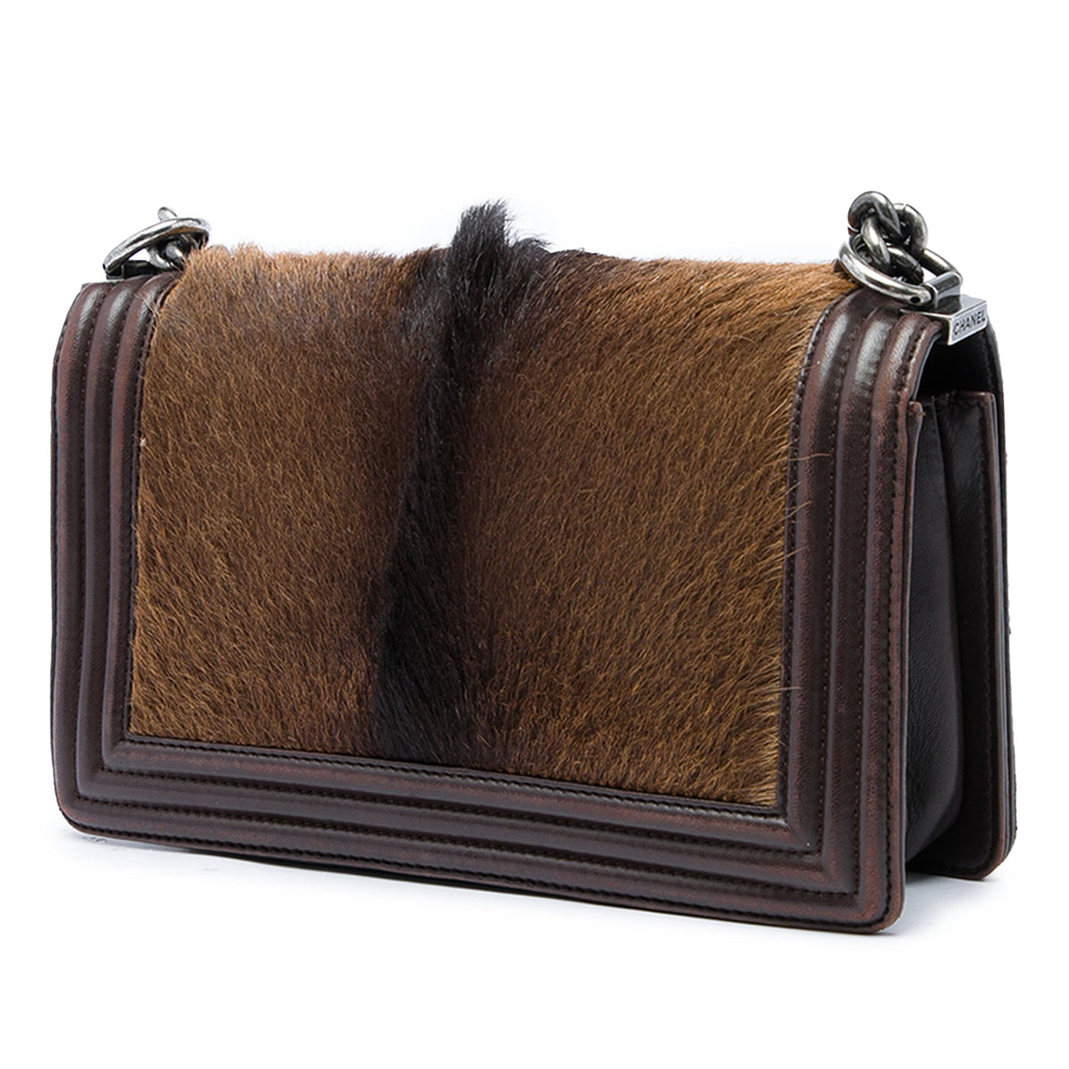 Chanel Old Medium Lambskin and Pony Hair Boy Flap — Brown