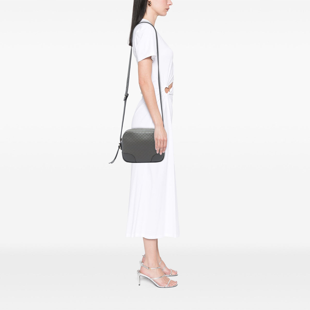 Gucci Microguccissima Bree Crossbody — Gray