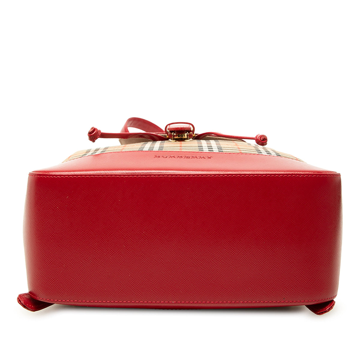 Burberry Haymarket Check Canvas Backpack — Red