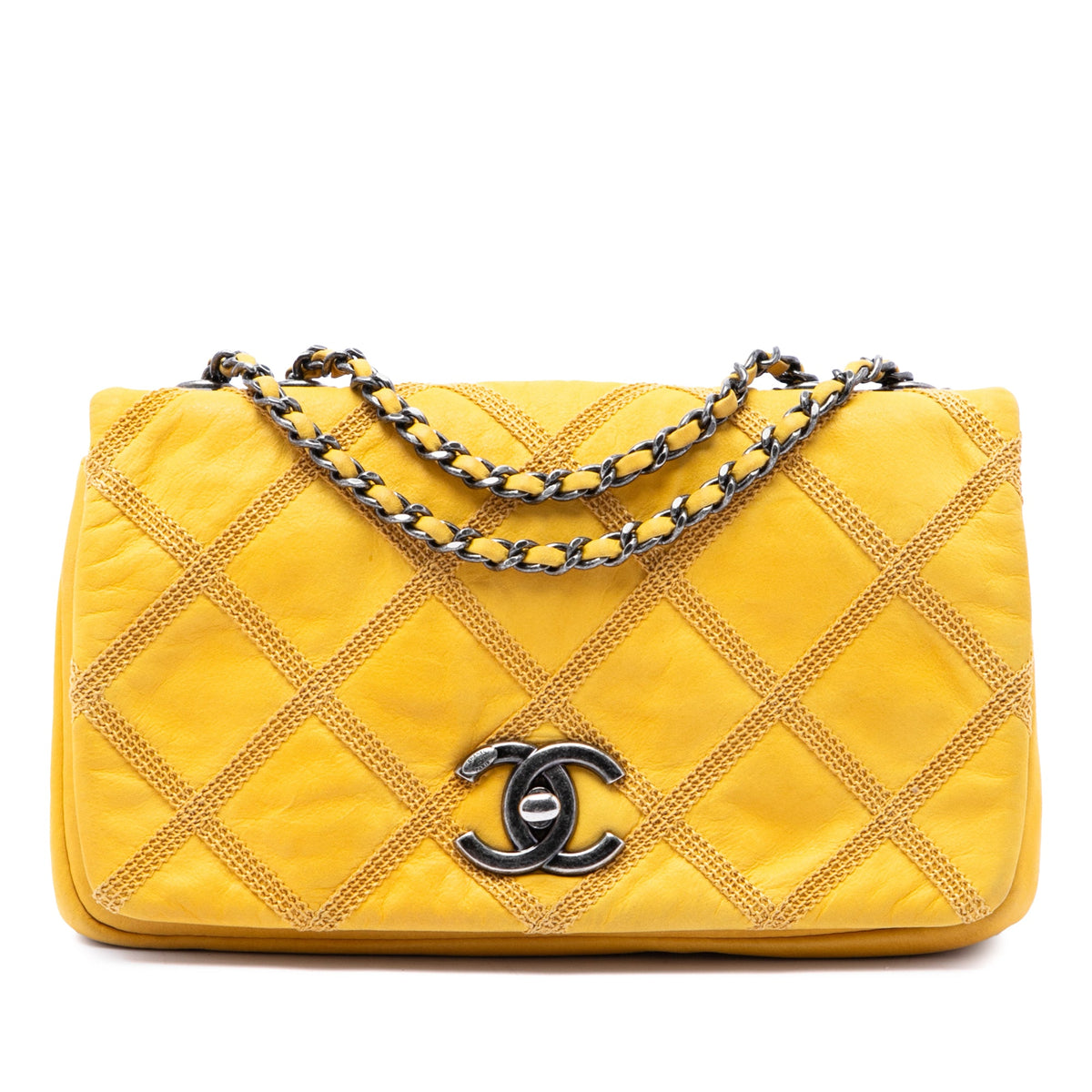 Chanel CC Iridescent Calfskin Diamond Stitch Flap
