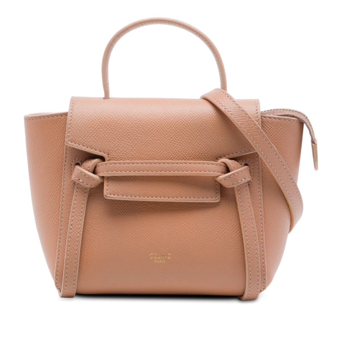 Celine Pico Grained Calfskin Belt Bag — Brown